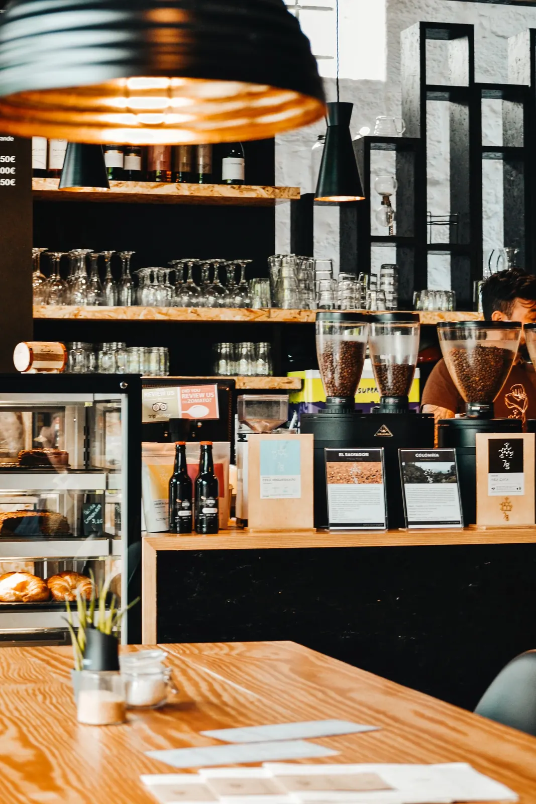 Representative café bar with coffee equipment