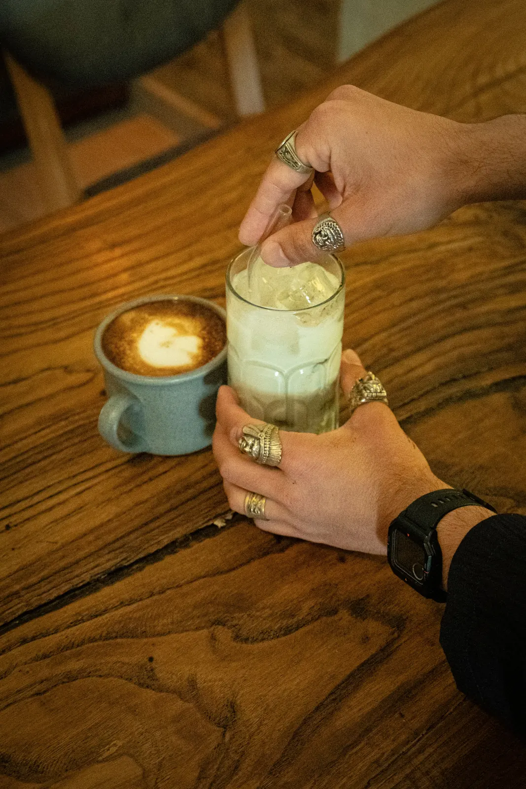 Representative coffee and refreshing café drink