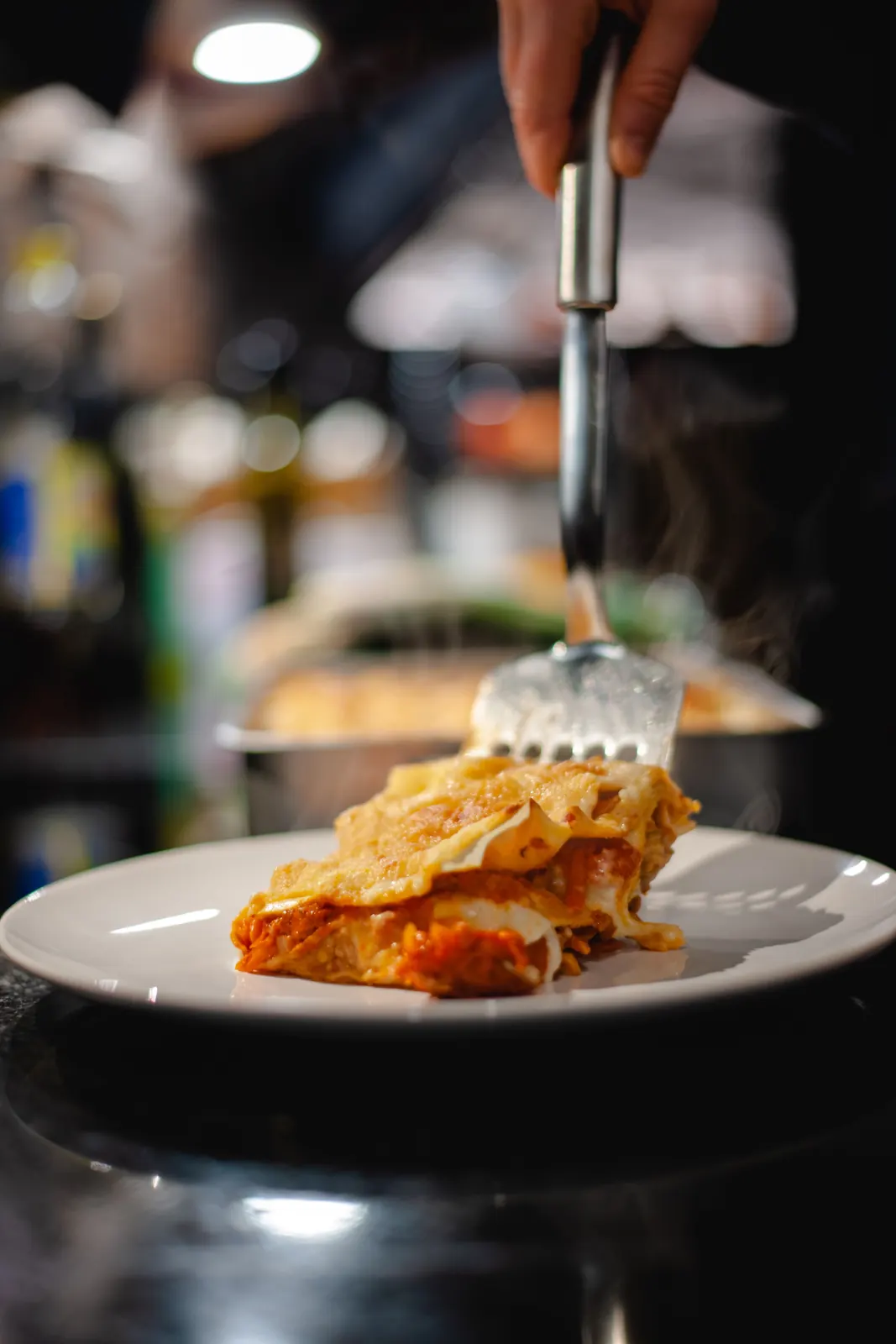 Representative hot layered café dish