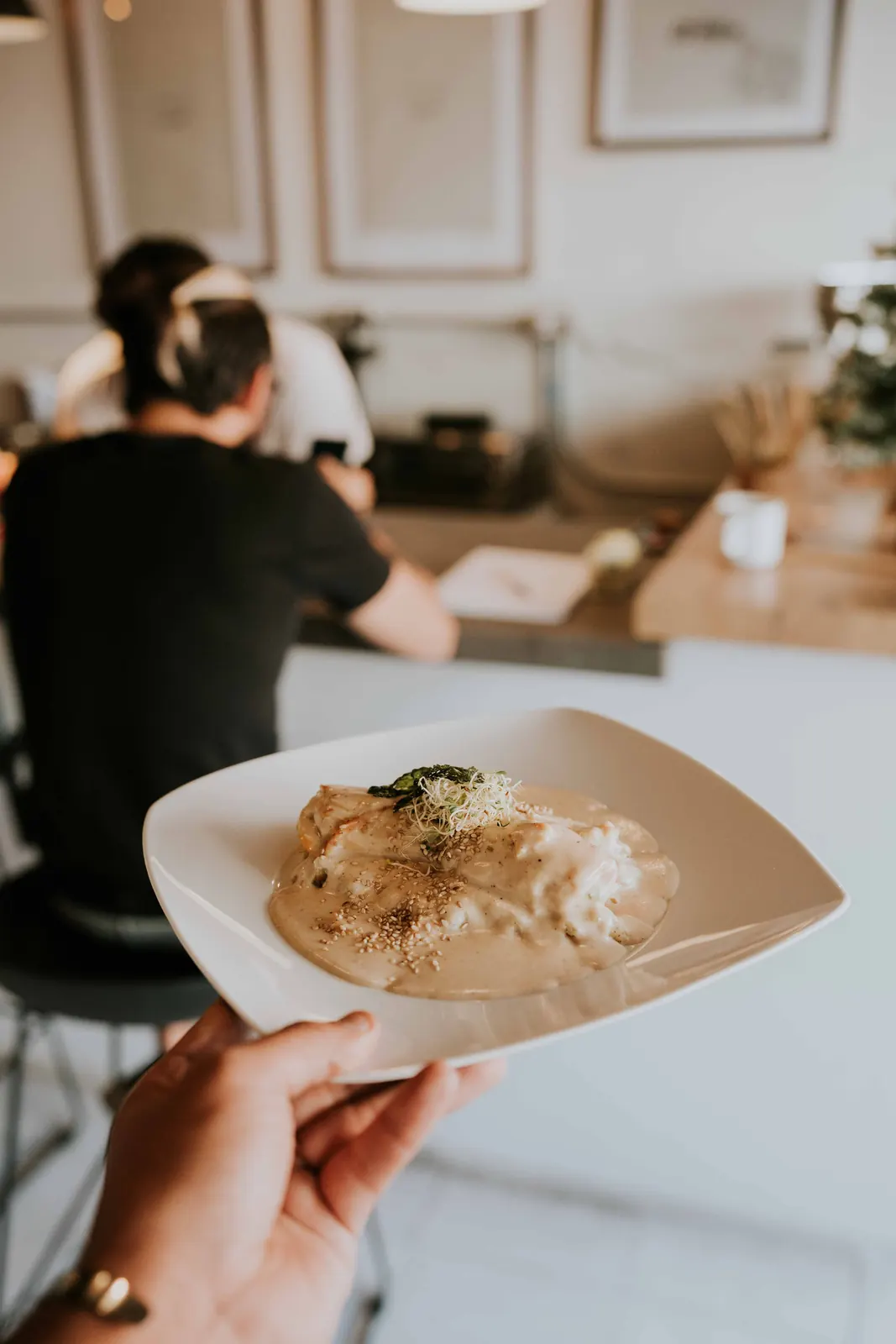 Representative plated café pasta dish
